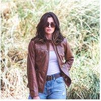 PRIMEHIDE Women's 'Celine' Leather Jacket in Black | Size: 12
