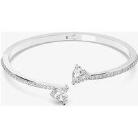 Swarovski Women's Attract Soul White Crystal Heart Bangle 5518814 M in Silver | Size: Medium