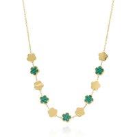 ARIIRA Women's Soraya Enamel Clover Link Necklace in Green