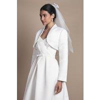 Coast Women's Satin Bridal Bolero Jacket in Ivory | Size: 16