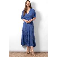 Sarta Women's Sienna Maxi Kaftan Dress - Royal Blue, Metallic Stripe in Blue | Size: Large