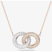 Swarovski Women's Stone Rose Gold Tone 2 Crystal Circle Necklace 5414999 | Size: 38 cm