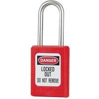 Master Lock Lockout Padlock _ Keyed Alike 35Mm Body & 4.76Mm Stainless Steel Sh in Red