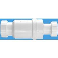McAlpine MACVALVE-1 Self Closing Waste Valve - Loose Nut x Compression in White