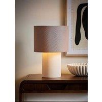 ValueLights Bobby Colour Clash Duo Fabric Table Lamp with LED Bulb in Natural