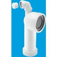 McAlpine WC-CON8V 90 Bend Adjustable Length Rigid WC Connector with 1.25" U in White