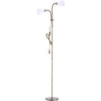 Bronze Metal Floor Lamp with Dual E14 Lights