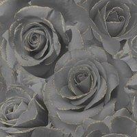 Muriva Madison Roses Wallpaper in Black
