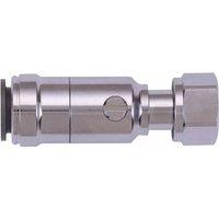 John Guest Chrome Plated Service Valve 15mm X 1/2 in Silver
