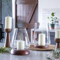 Ivyline Harvey Walnut Tapered Dome Lantern H25.5cm D20cm | Size: Medium