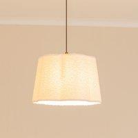 ValueLights Amy Cream Boucle Scallop Shape Ceiling Floor Table Lamp Shade with LED Bulb