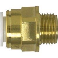 John Guest Brass Coupler 22mm X 3/4" Male BSP in Gold