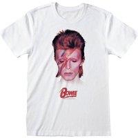 David Bowie Men's Aladdin Sane T-Shirt in White | Size: Medium