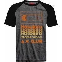 Stranger Things Men's AV Club Acid Wash T-Shirt in Mid Grey | Size: 2XL