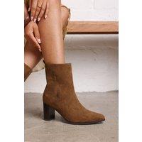 Where's That From Women's 'Artic' Block Heel Ankle Boot in Khaki | Size: 6