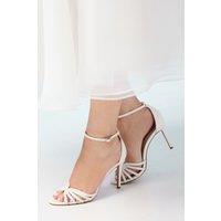 Coast Women's Wide Fit Tilda Faux Leather Lattice Front High Heel Sandals in White | Size: 7