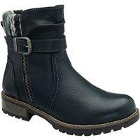 Lotus Women's 'Triana' Zip-Up Ankle Boots in Navy | Size: 6