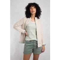 Weird Fish Women's Sontee Full Zip Macaroni Sweatshirt in Cream | Size: 16