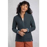 Weird Fish Women's Sontee Full Zip Macaroni Sweatshirt in Dark Navy | Size: 14