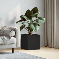 Berkfield Home Planter Box Black Oak 40x40x40 cm Engineered Wood | Size: 40 x 40 x 40 cm