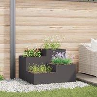 Berkfield Home Garden Planter 100x100x60 cm Black Steel | Size: 100 x 100 x 60 cm
