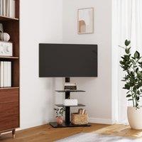 Berkfield Home Corner TV Stand 3-Tiers for 32-65 Inch Black