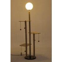 Multi-Functional Cat Climbing Frame Floor Lamp with Foot Switch in Natural