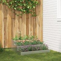 Berkfield Home Garden Planter 3-Tier 90x90x35 cm Galvanized Steel in Grey | Size: 90 x 90 x 35 cm