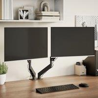 Berkfield Home Dual Monitor Arm for Max 27 Inch Screen Gas Spring 20 kg in Black