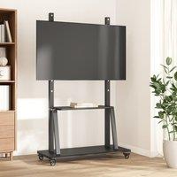 Berkfield Home TV Stand on Wheels 32-90 Inch Screen Max VESA 800x600 mm 100kg in Black
