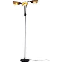 Black 3-Light Floor Lamp with Rope Shades & Foot Switch