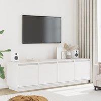 Berkfield Home TV Cabinet White 156x37x45 cm Solid Wood Pine | Size: 156 x 37 x 45 cm
