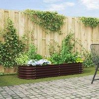 Berkfield Home Garden Raised Bed Brown 240x80x44 cm Galvanized Steel | Size: 240 x 80 x 44 cm