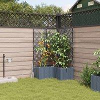 Berkfield Home Garden Planters with Water Irrigation System 3 pcs Light Grey