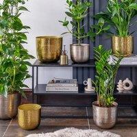 Ivyline Felix Hammered Metal Silver Planter Set of 3