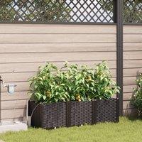 Berkfield Home Garden Planters with Water Irrigation System 3 pcs Brown