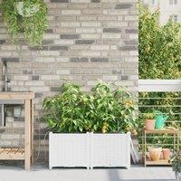 Berkfield Home Garden Planters with Water Irrigation System 2 pcs White