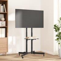 Berkfield Home TV Stand on Wheels 32-70 Inch Screen Max VESA 600x400 mm 50kg in Black