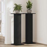 Berkfield Home Plant Stand 2 pcs Black Oak 30x30x95 cm Engineered Wood | Size: 30 x 30 x 95 cm