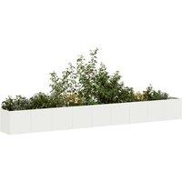 Berkfield Home Planter White 360x40x40 cm Cold-rolled Steel | Size: 360 x 40 x 40 cm