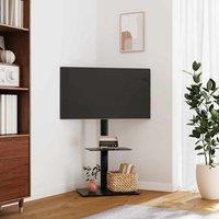 Berkfield Home Corner TV Stand 2-Tiers for 32-65 Inch Black