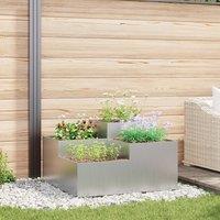 Berkfield Home Garden Planter 100x100x48 cm Galvanised Steel | Size: 100 x 100 x 48 cm