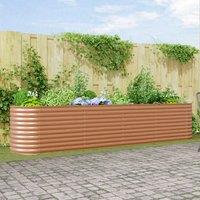 Berkfield Home Garden Raised Bed Wood effect Galvanized steel 400 x 80 x 81 cm