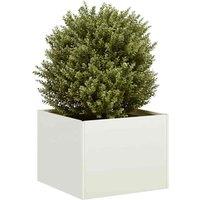 Berkfield Home Planter White 40x40x30 cm Steel | Size: 40 x 40 x 30 cm