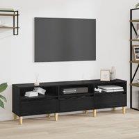 Berkfield Home TV Cabinet Black oak 150 x 30 x 45 cm Engineered wood