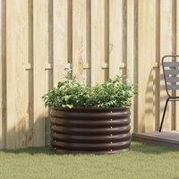 Berkfield Home Garden Raised Bed - Brown, 80x80x44 cm, Made from Galvanised Steel in Brown | Size: 80 x 80 x 44 cm