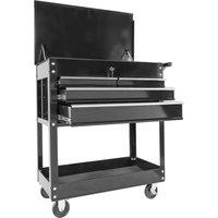 Phoenix Safe Company Portable Multifunctional Tool Cart, TC3316BK, 3 Drawers & 1 Lockable Cart, Black | Size: 1000mmx 800mm