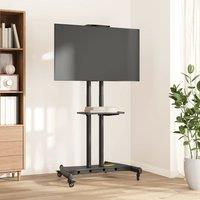 Berkfield Home TV Stand on Wheels 32-70 Inch Screen Max VESA 600x400 mm 60kg in Black
