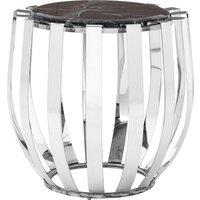 Orsina Contemporary Black Marble Side Table, Durable Side Table By Couch For Livingroom, Strong Bedside Table