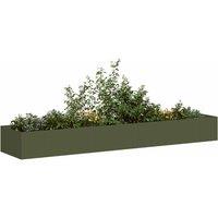 Berkfield Home Planter Olive Green 360x80x40 cm Steel | Size: 360 x 80 x 40 cm